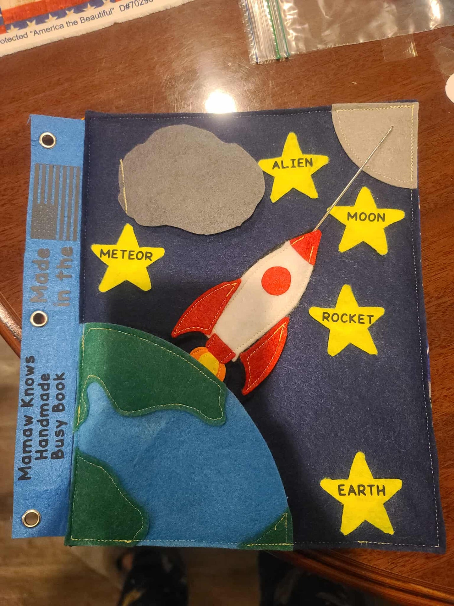 Space Adventure Busy Book Page | Rocket Launch, Stars & Hidden Alien