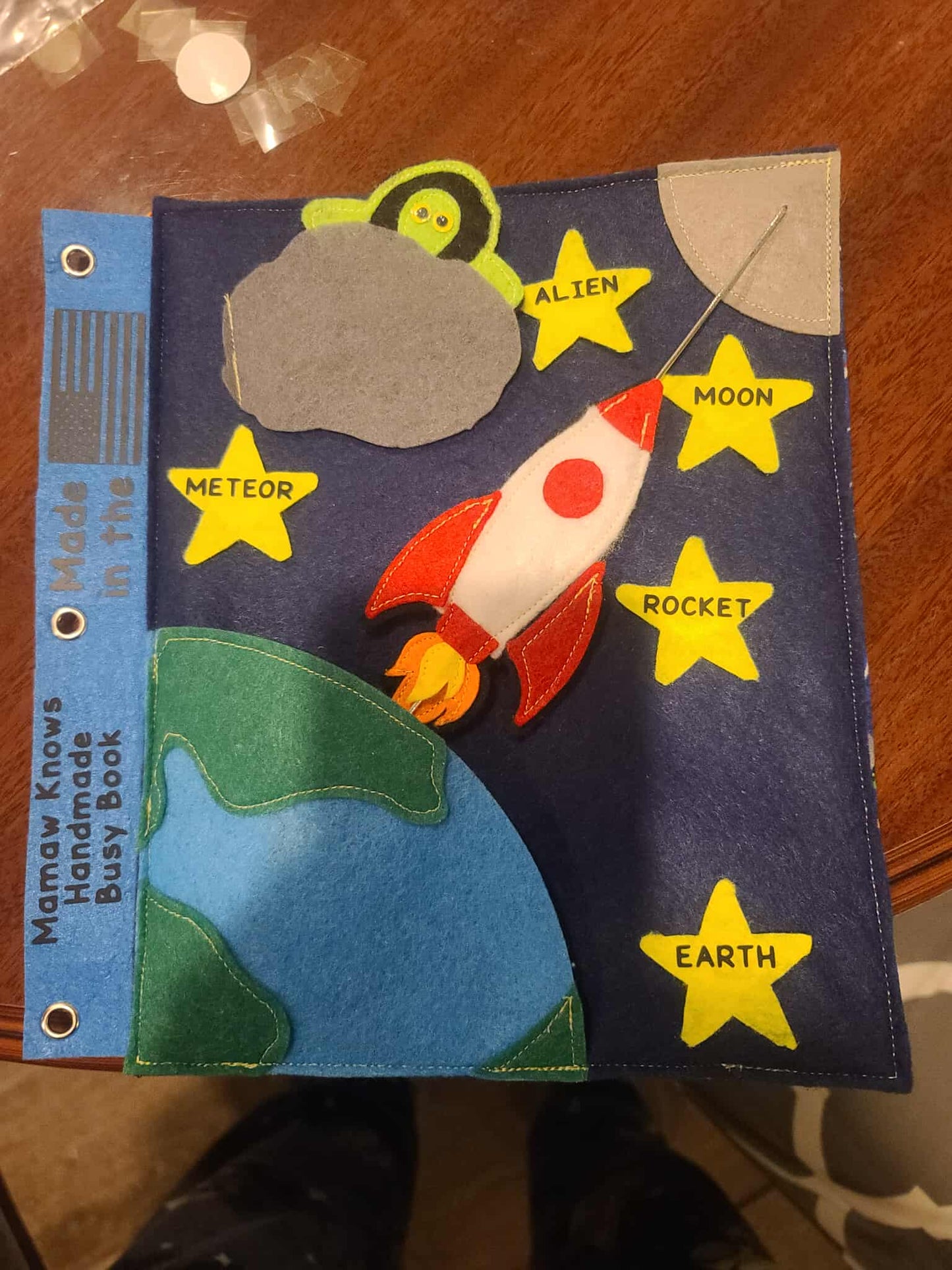 Space Adventure Busy Book Page | Rocket Launch, Stars & Hidden Alien