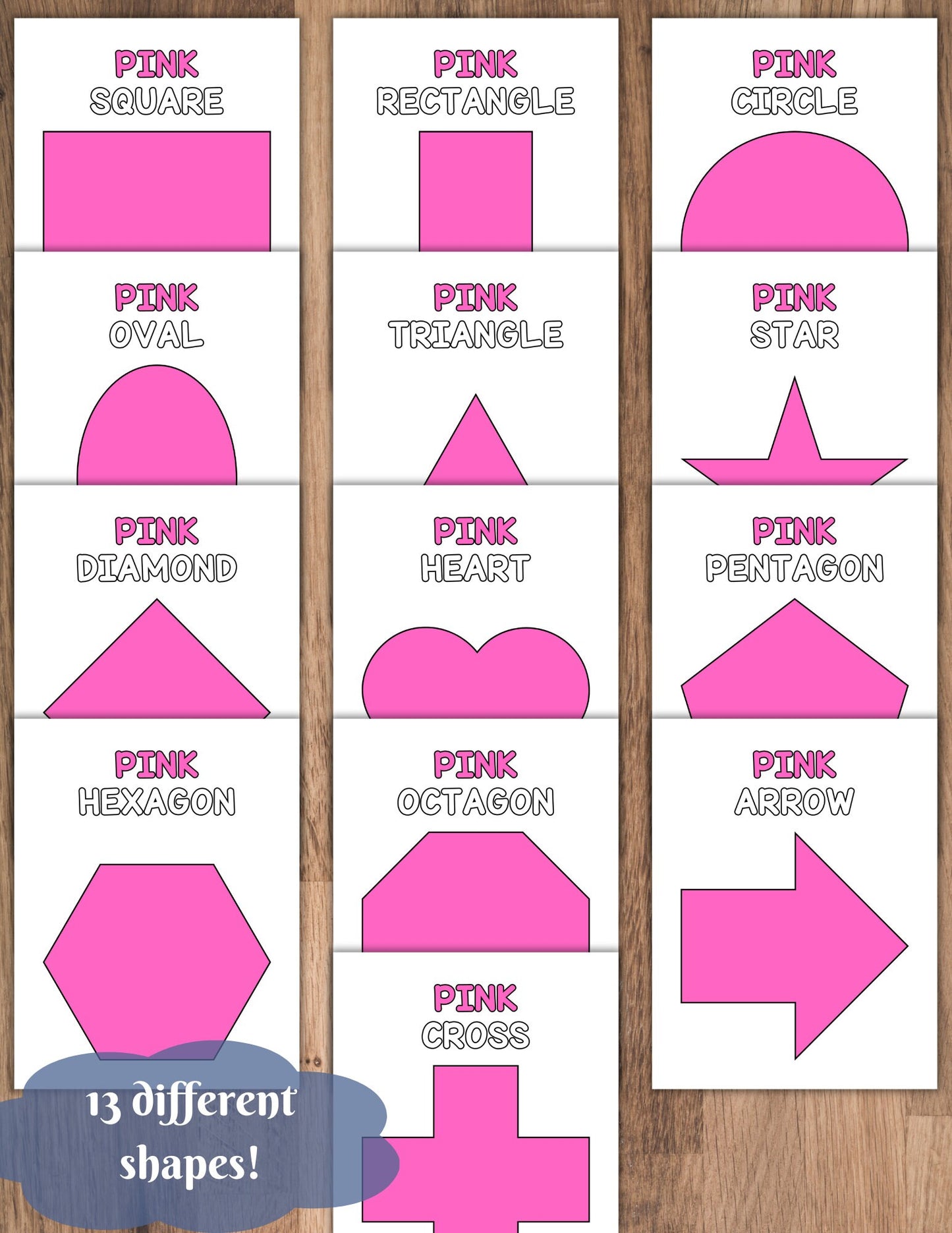 Shape and Color Flash Cards