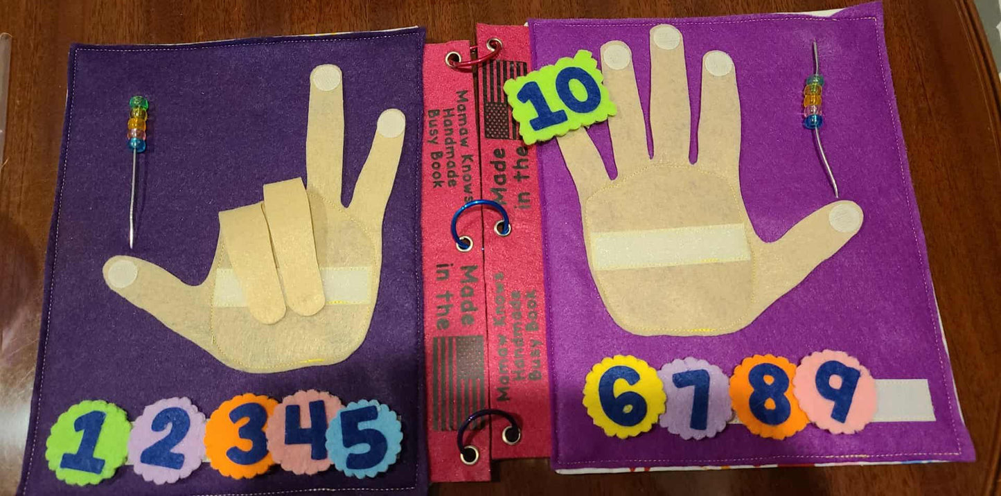 Double Hand Counting Busy Book Page | Number Recognition & Fine Motor Skills