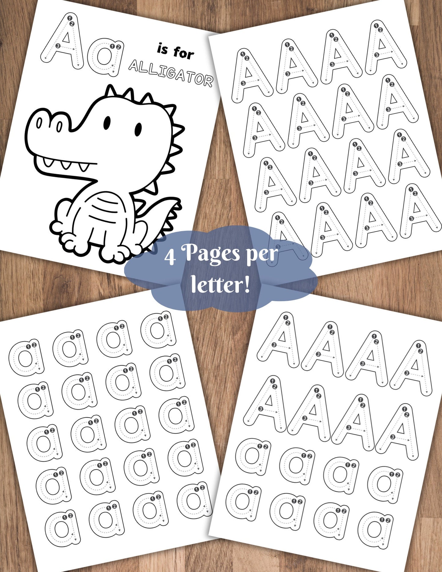 Alphabet Animal Tracing & Coloring Pages (A–Z) | 105-Page Printable PDF