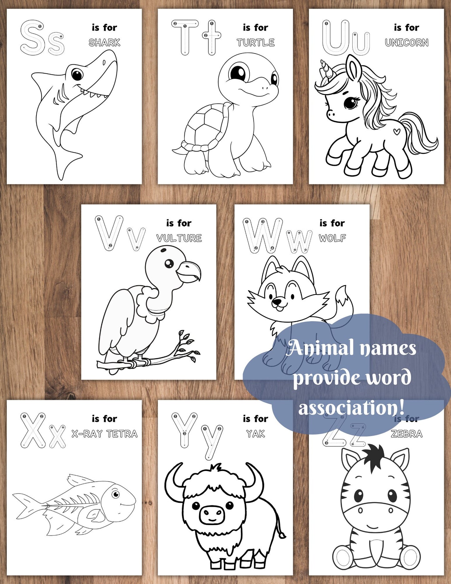 Alphabet Animal Tracing & Coloring Pages (A–Z) | 105-Page Printable PDF