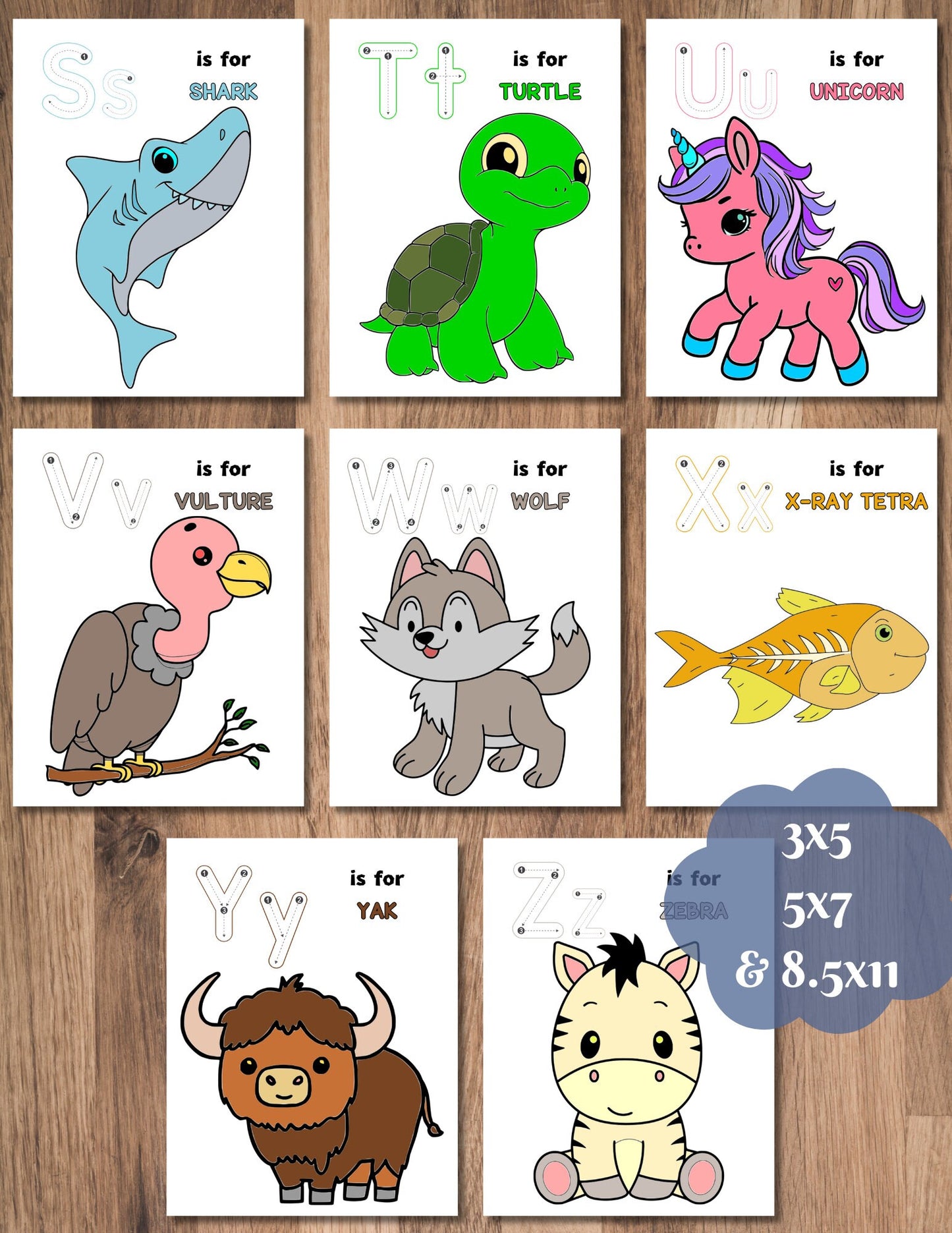 Alphabet Animal Flash Cards | A–Z Letter Tracing & Printable ABC Cards