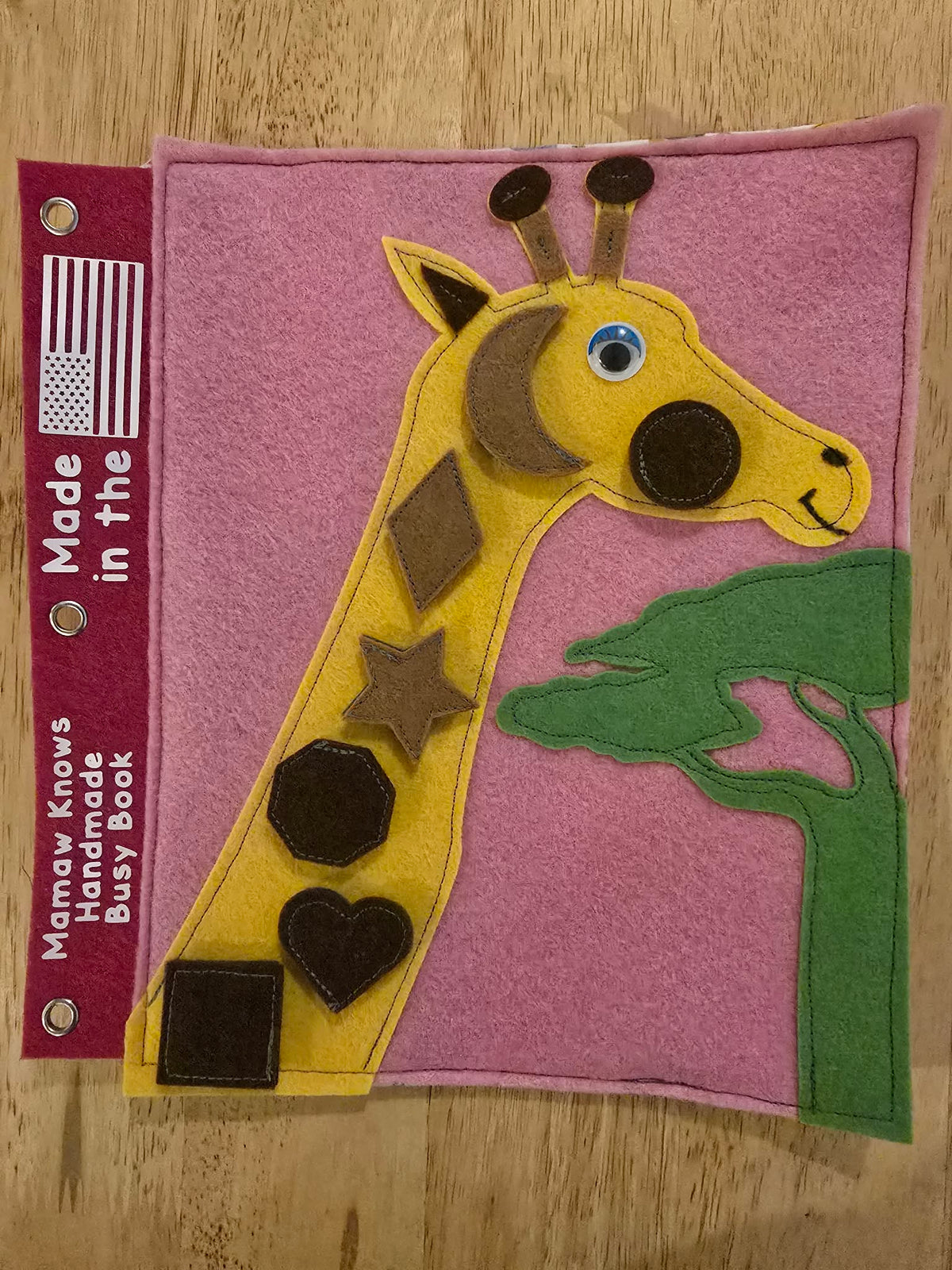 Giraffe 🦒 Shape Match Busy Book Page | Shape Recognition & Fine Motor Fun