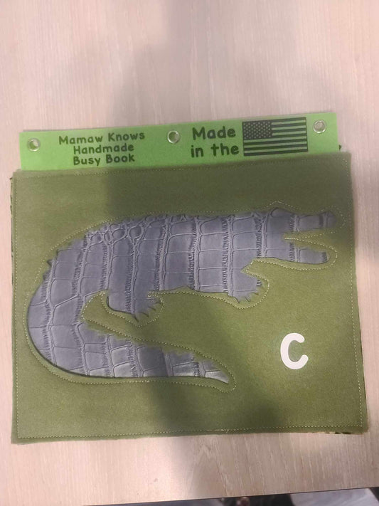 Crocodile Sensory Busy Book Page | Tactile Texture Learning