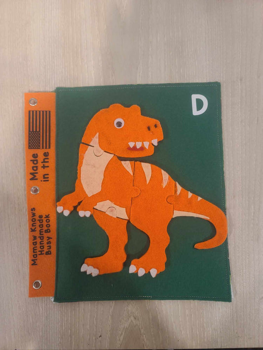 Dino Puzzle Busy Book Page | Velcro Dinosaur Puzzle