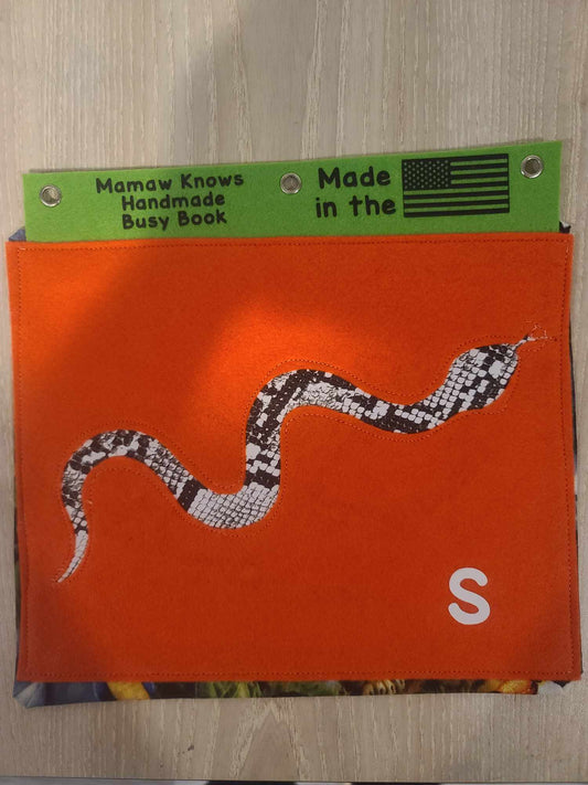 Snake Sensory Busy Book Page | Tactile Texture Learning