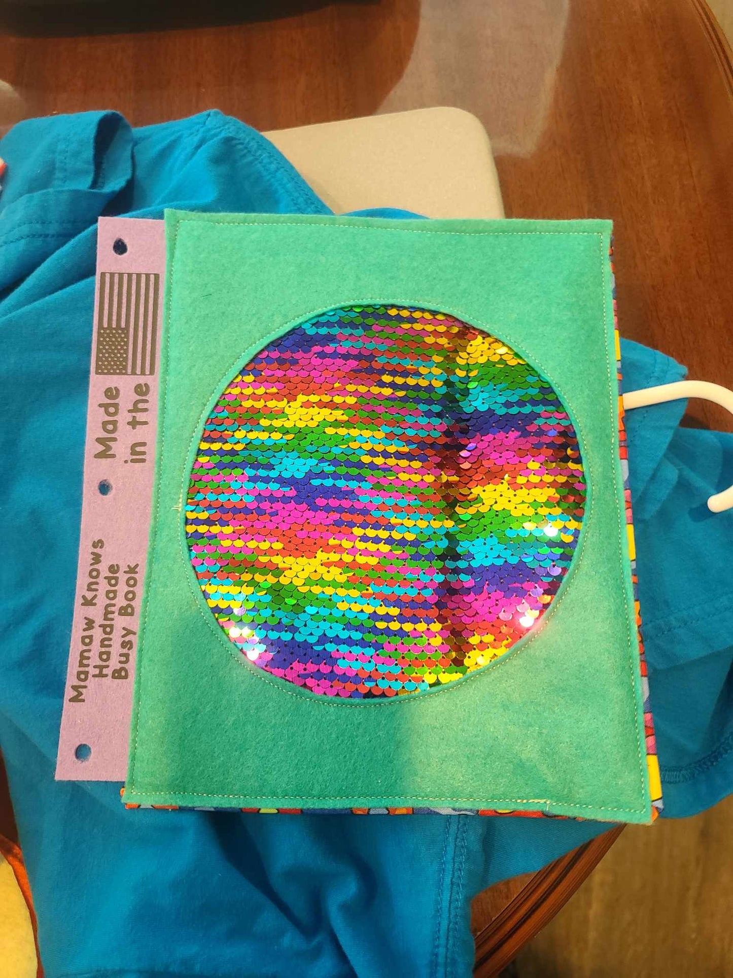 Magic Sequin Circle Busy Book Page | Sensory & Tactile Exploration