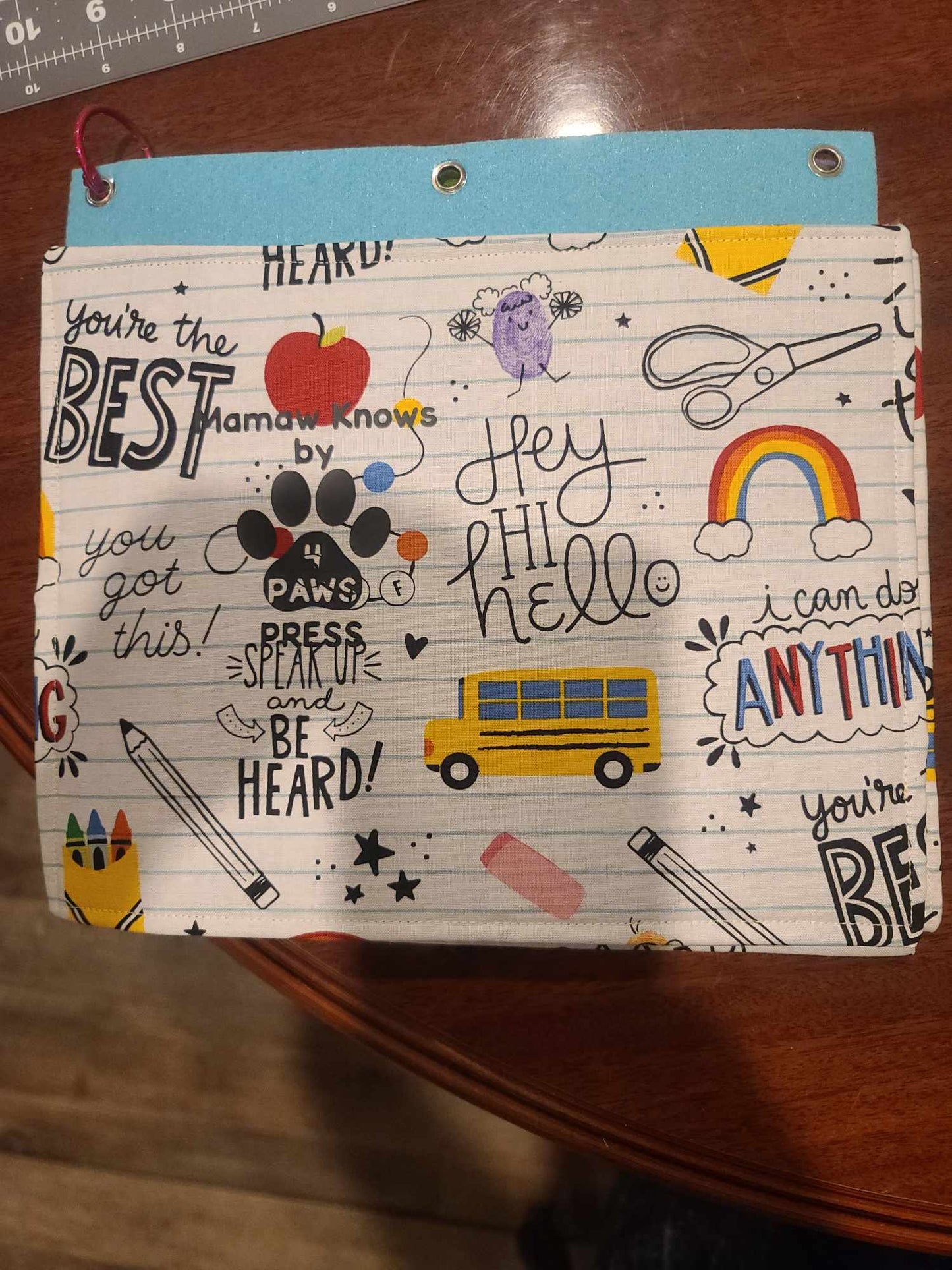 Apple & Worm Lacing Page – Handmade Busy Book Page