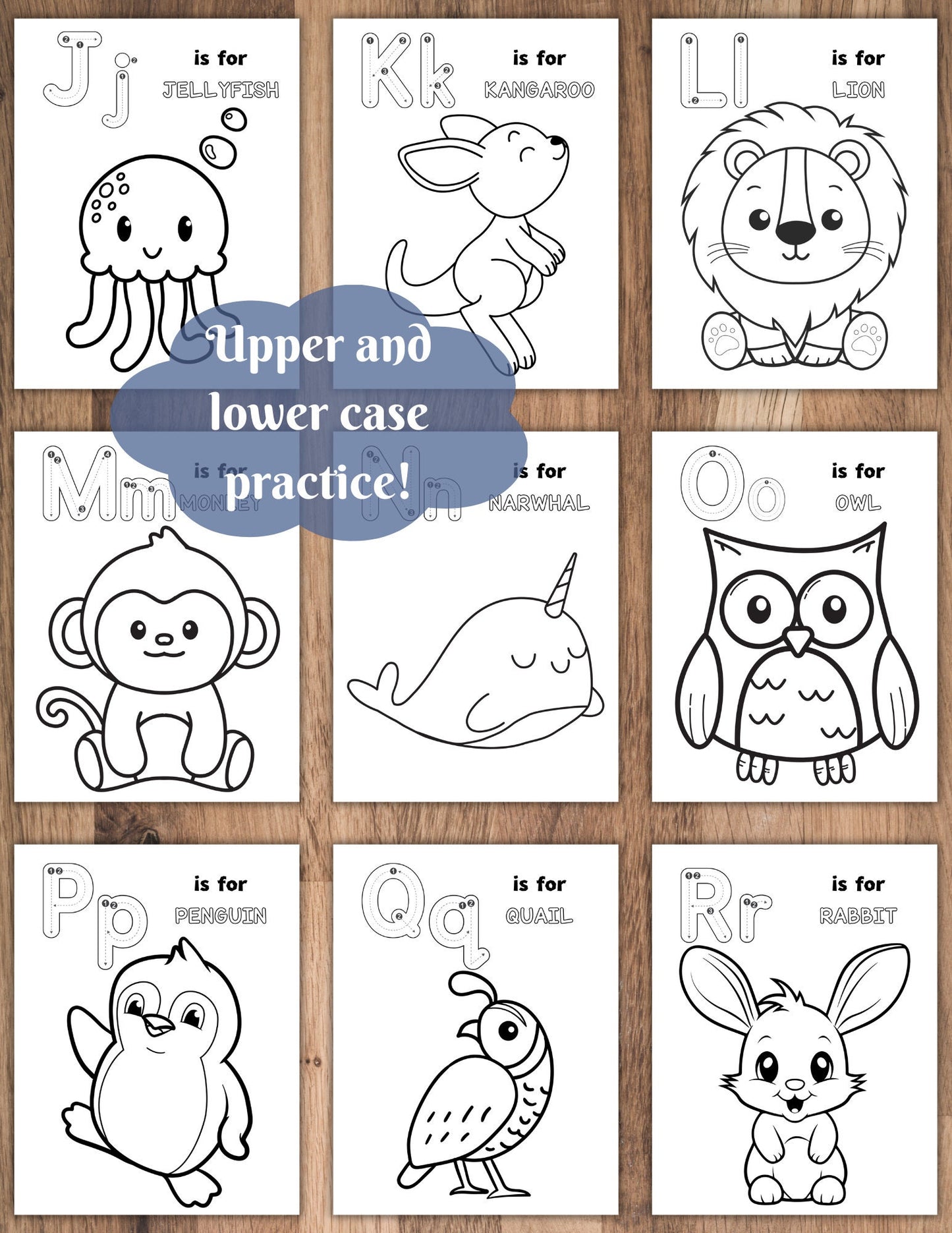 Alphabet Animal Tracing & Coloring Pages (A–Z) | 105-Page Printable PDF