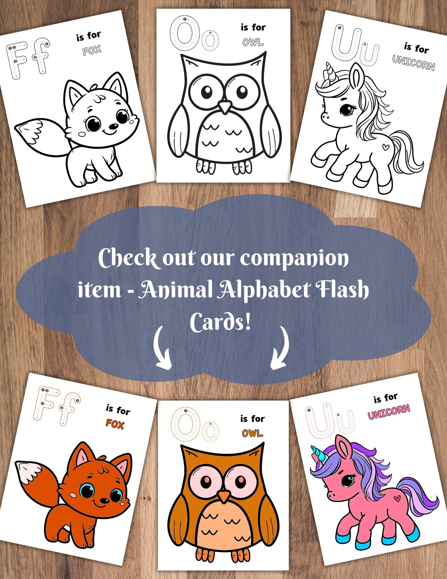 Alphabet Animal Tracing & Coloring Pages (A–Z) | 105-Page Printable PDF