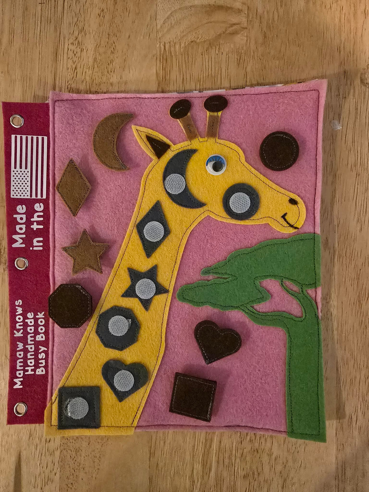 Giraffe 🦒 Shape Match Busy Book Page | Shape Recognition & Fine Motor Fun