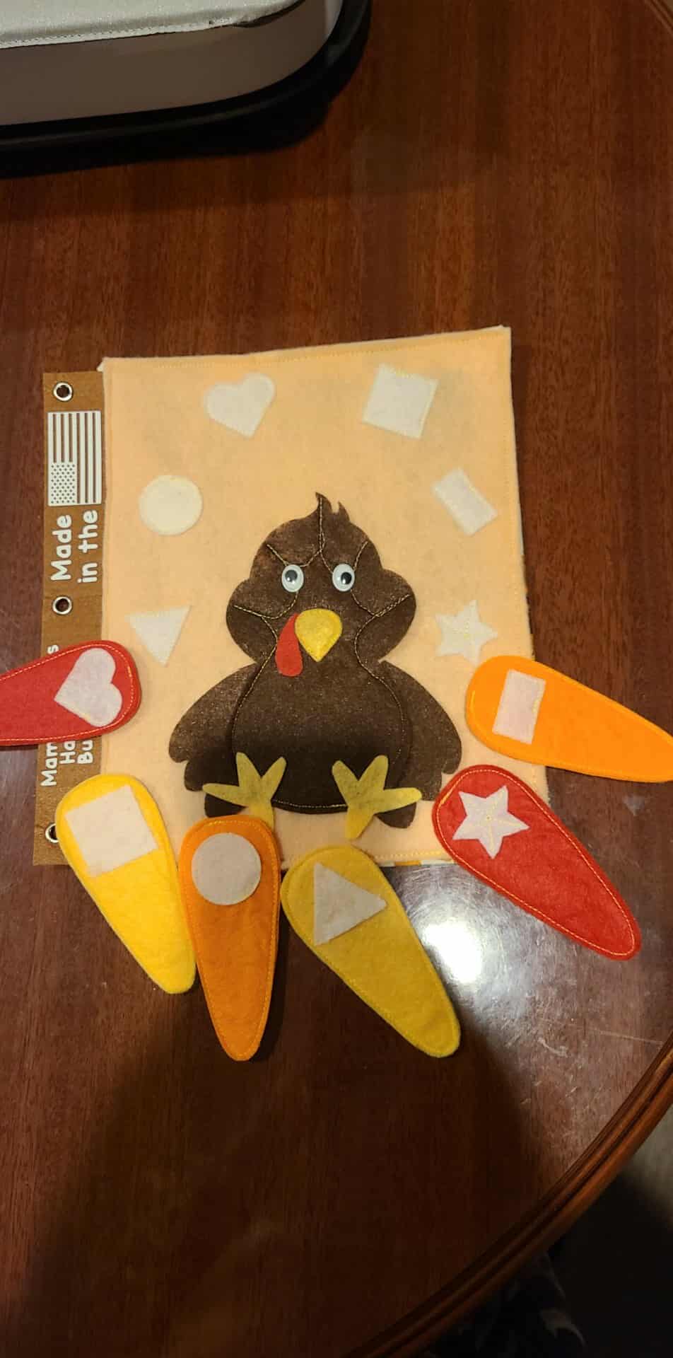 🦃 Turkey Feather Match Busy Book Page