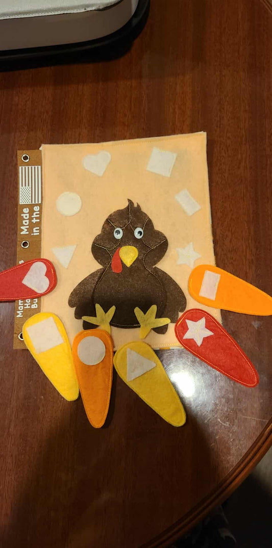 🦃 Turkey Feather Match Busy Book Page