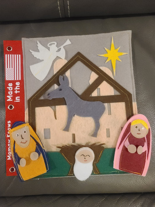 🌟 Nativity Scene Busy Book Page | Bible Story Interactive Play