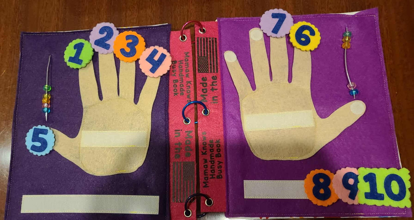 Double Hand Counting Busy Book Page | Number Recognition & Fine Motor Skills