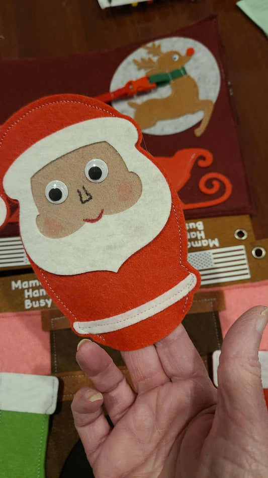 🎅 Santa’s Sleigh & Cozy Fireplace Busy Book Page Set | Christmas Interactive Play