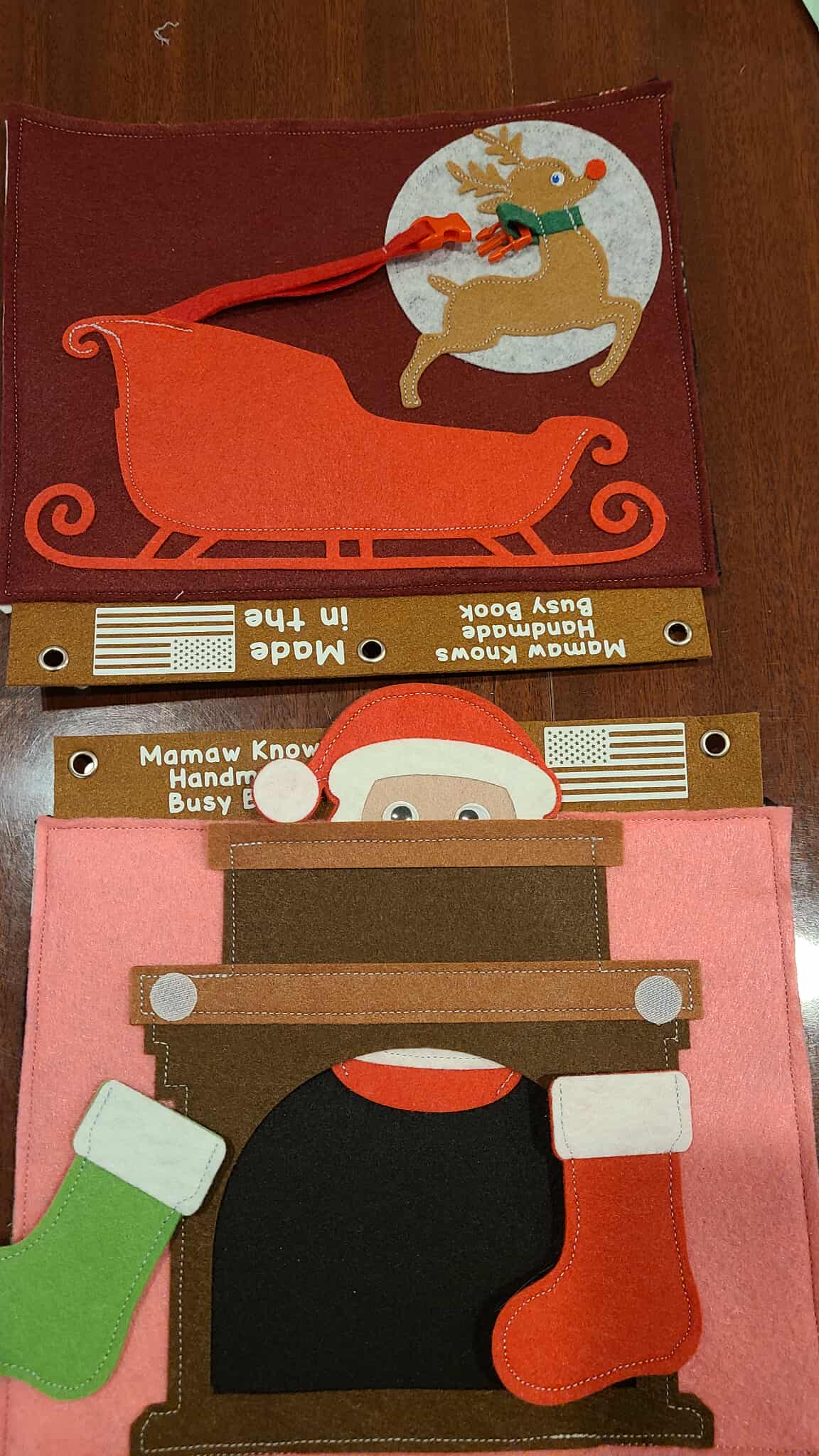 🎅 Santa’s Sleigh & Cozy Fireplace Busy Book Page Set | Christmas Interactive Play